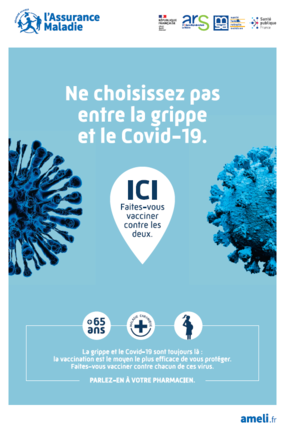 Affiche campagne vaccination grippe covid 2024