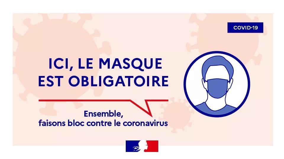 Ici le masque est obligatoire - horizontale 2 Ici le masque est obligatoire - horizontale 2