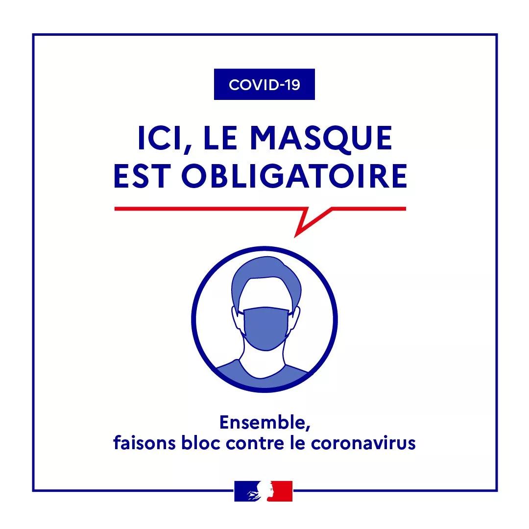 ici le masque est obligatoire - carre ici le masque est obligatoire - carre