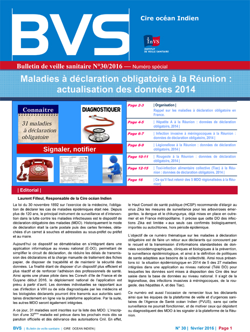 Bulletins de Veille Sanitaire | Agence régionale de santé La Réunion