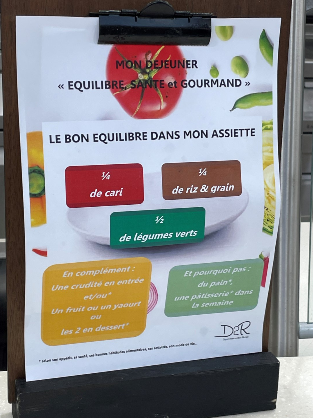 Visite restaurant d'entreprise - Le menu