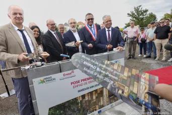 Pose première pierre ehpad Bras Panon