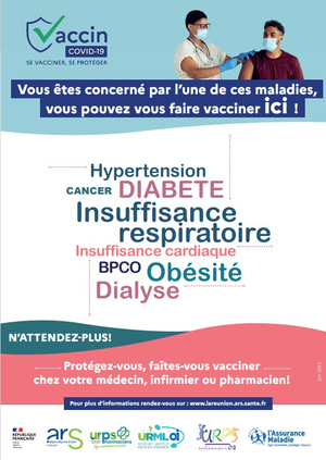 Affiche vaccination juillet 2022 comorbités