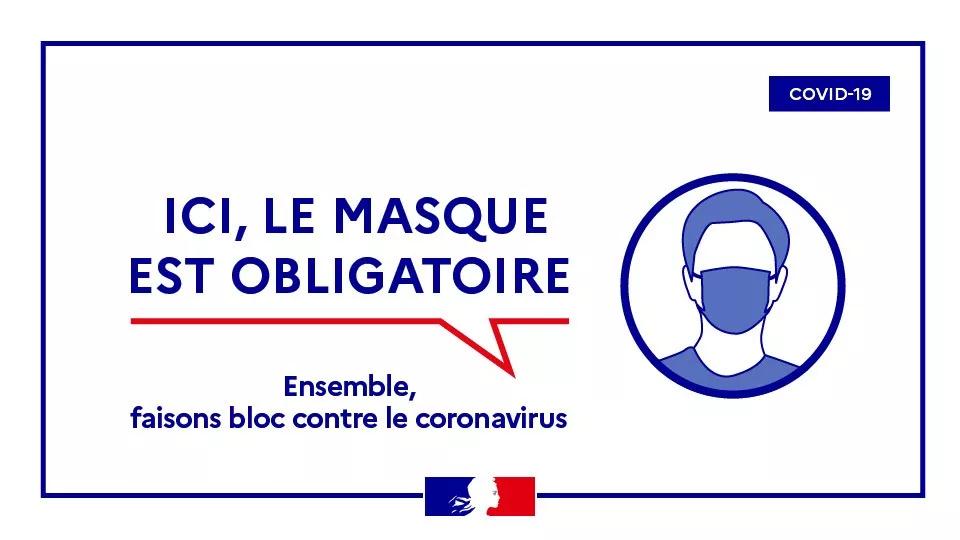 Ici le masque est obligatoire - horizontale Ici le masque est obligatoire - horizontale