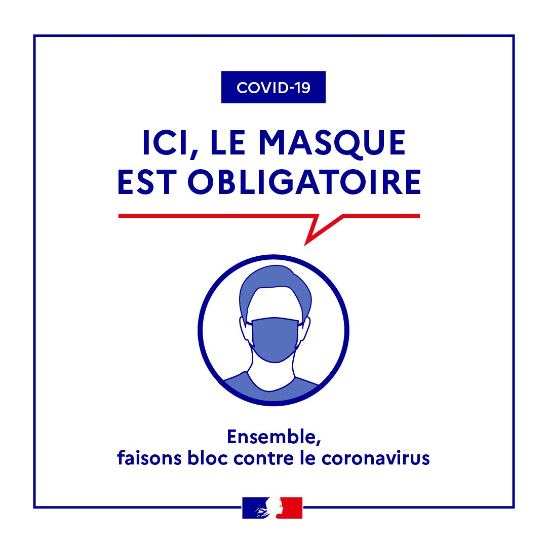 ici le masque est obligatoire - carre ici le masque est obligatoire - carre