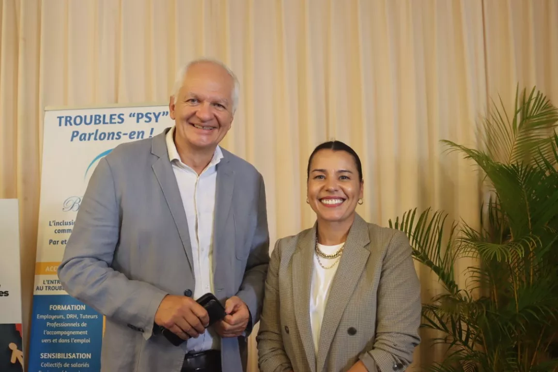 Jean-Jacques Coiplet, directeur général de l'ARS La Réunion et Tine Poppy, marraine de l'évènement Mad Pride 2026