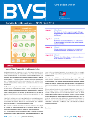 Étude sur l’étiologie des syndromes grippaux vus en consultations par les médecins sentinelles de La Réunion en 2011 et 2012