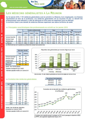 Les médecins généralistes en 2016 à La Réunion
